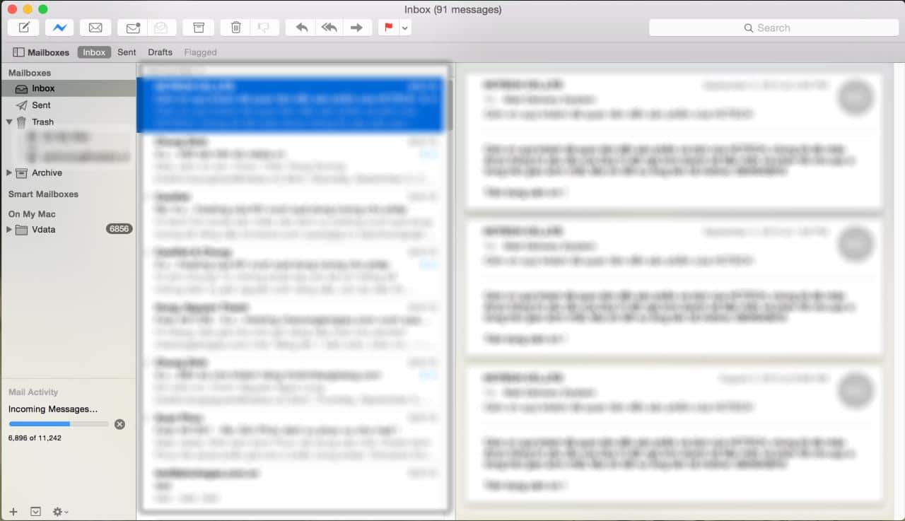 Giao diện của Mail 