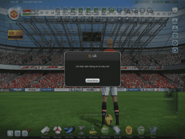Khắc phục lỗi nhận diện thông tin từ máy chủ Fifa online 3