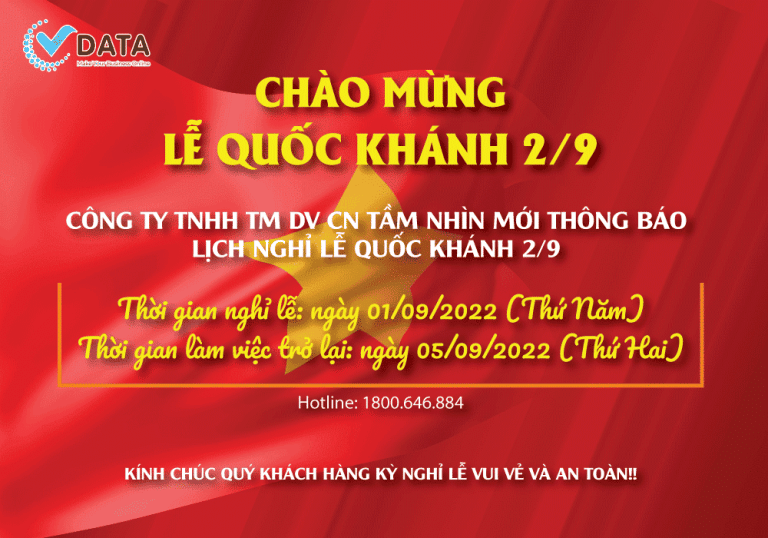 THÔNG BÁO LỊCH NGHỈ LỄ QUỐC KHÁNH 2/9 NĂM 2022