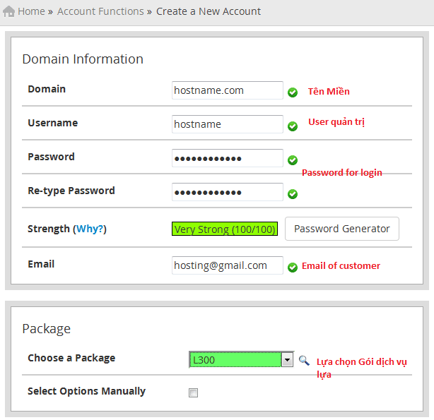 Tạo Hosting Linux trên cPanel Control