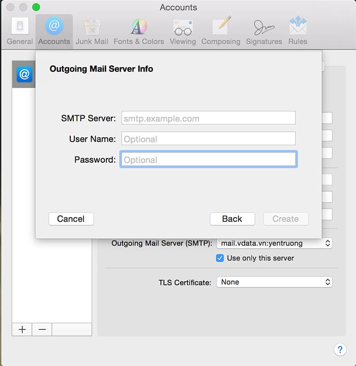 Cấu hình email trên Mac OS