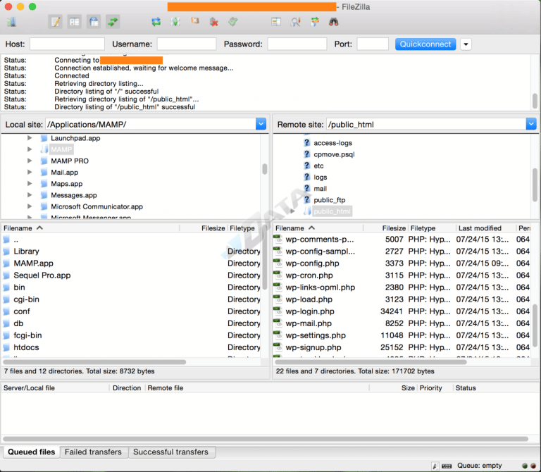 Sử dụng FileZilla để kết nối FTP đến hosting