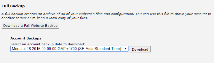 Cách download backup cho Linux Hosting