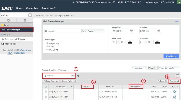 Làm thế nào để xóa mail queue trong cPanel Hosting