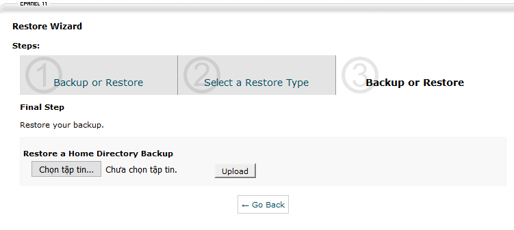 Hướng dẫn sao lưu, khôi phục dữ liệu Hosting cPanel