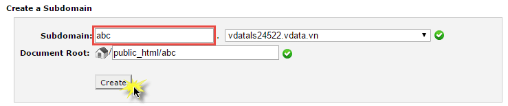 Hướng dẫn thêm Subdomain trong Cpanel