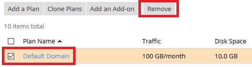 Hướng dẫn xóa plan trong plesk